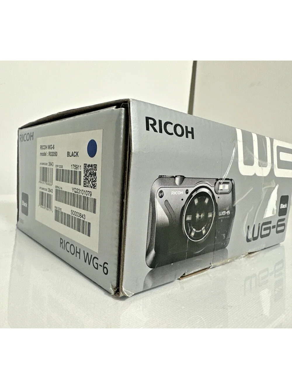 Ricoh WG-6 Waterproof Digital Camera Black Open Box 20MP 4K GPS Macro Stand